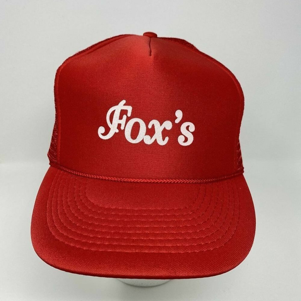 VTG Foxs Foam Snapback Trucker Hat Red Otto‎ Cap Adjustable